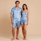 Classic Women Satin Pajamas Short Set