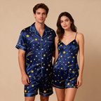 Elegant Women Sleepwear Satin Short Pajama Set