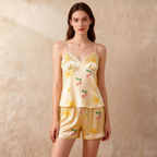 Romantic Satin Pajamas Set for Women ¨C Short Style