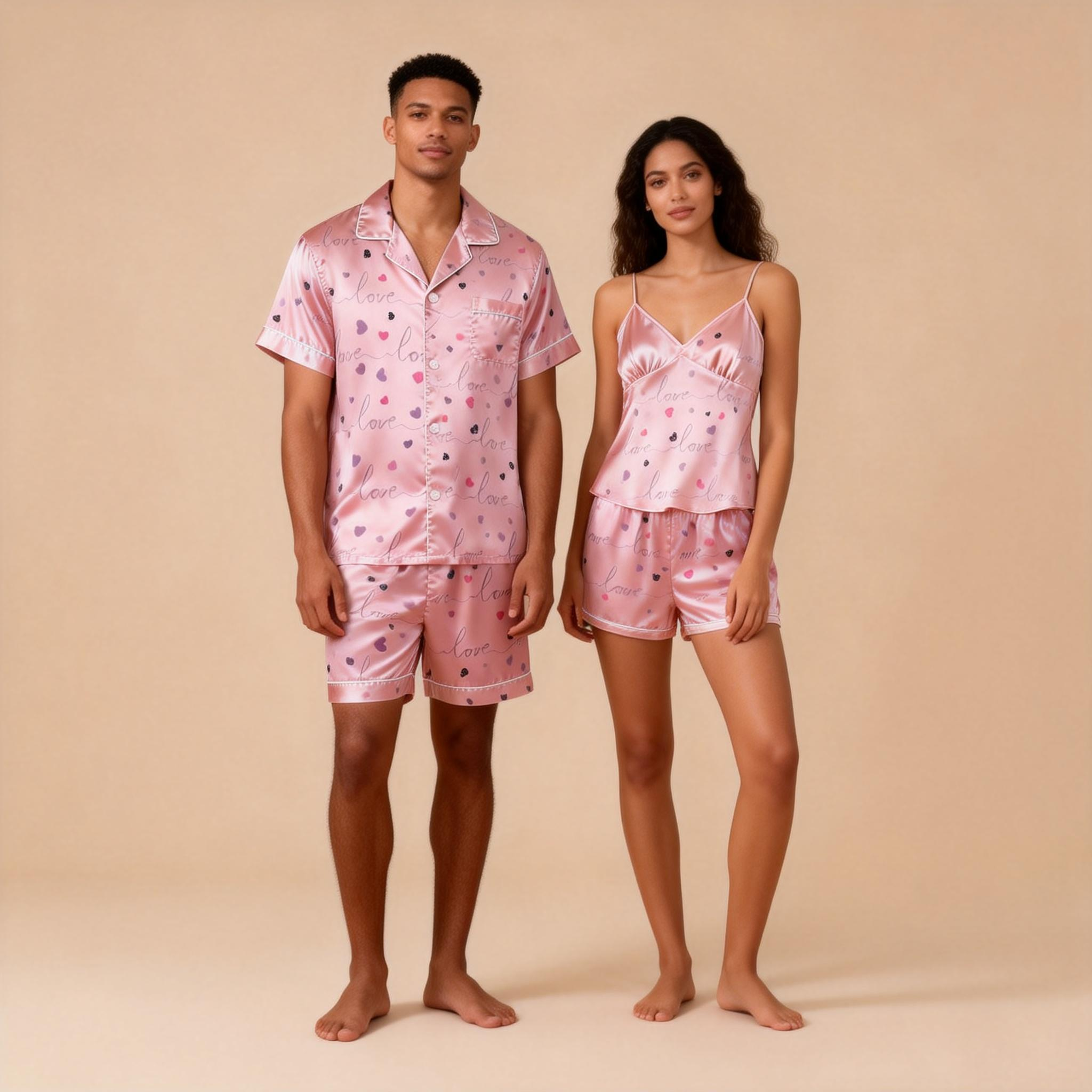 Breathable Short Satin Pajamas for Women