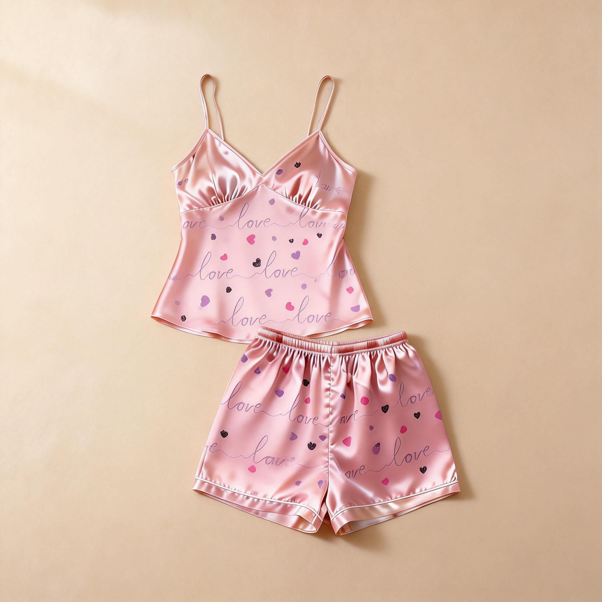 Breathable Short Satin Pajamas for Women