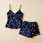 Elegant Couple Sleepwear: Satin Short Pajama Set