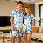 Satin Print Pajama Set ¨C Unique Couple Sleepwear