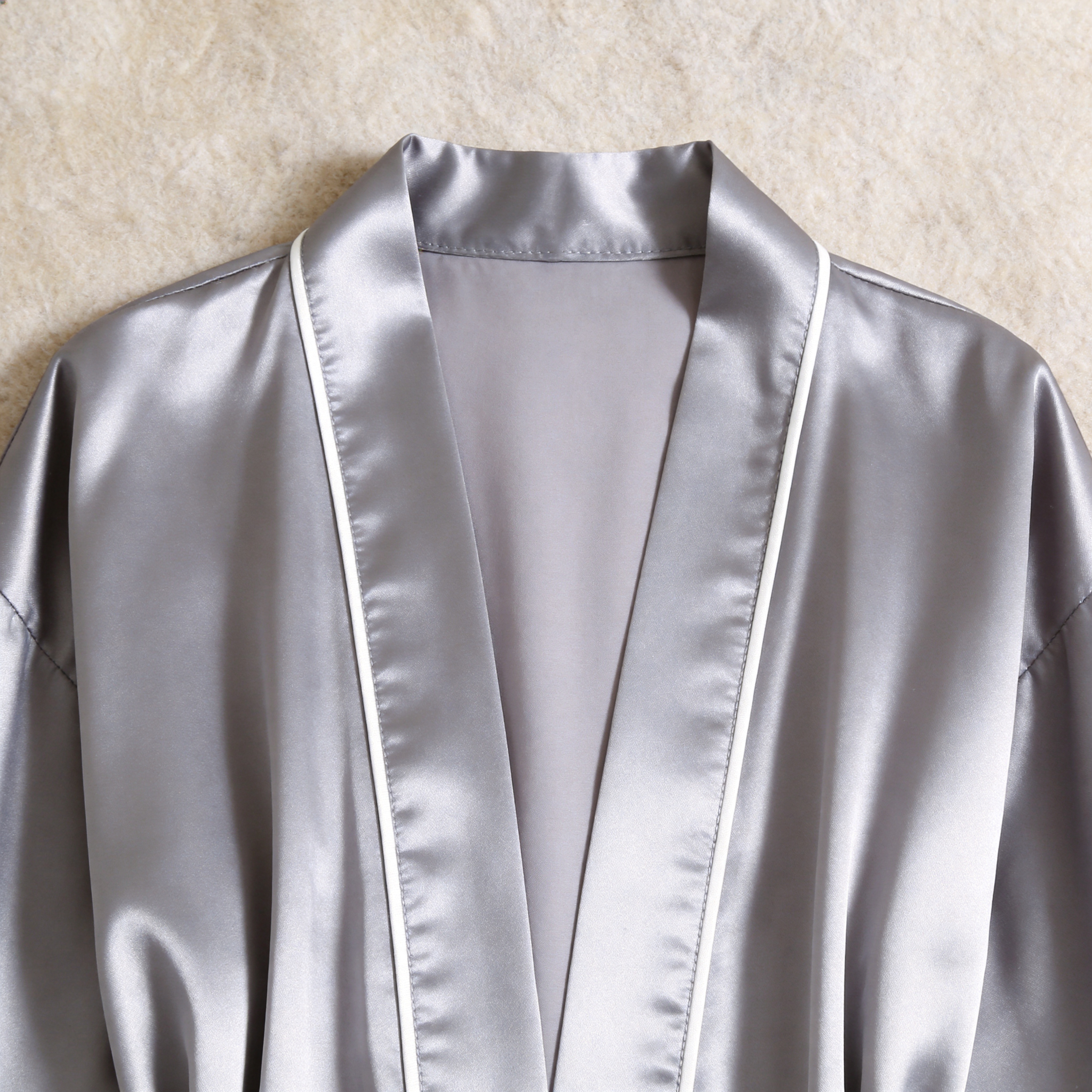 Solid Pearl White Silky Satin Sleepwear Set - Women's Cozy Camisole, Long Pants & Matching Robe