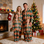 Christmas Joy Button-Down Cotton Matching Family Pajamas