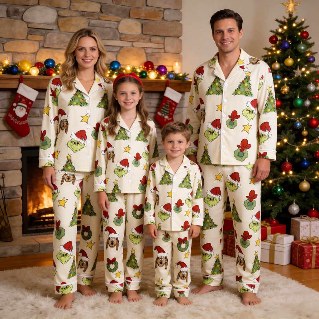 Classic Button-Down Cotton Matching Family Pajamas