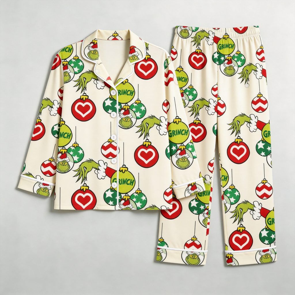 Premium Piping Button-Down Family Matching PJs