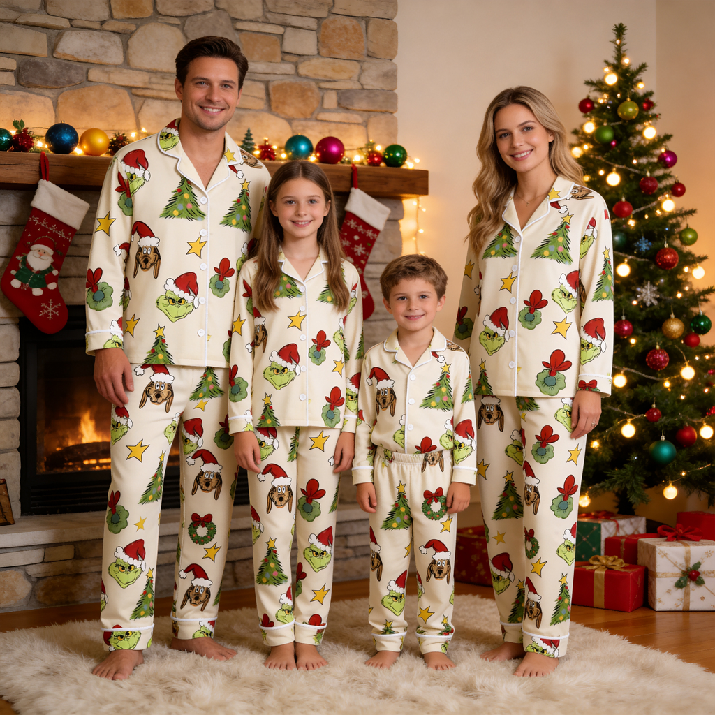 Classic Button-Down Cotton Matching Family Pajamas