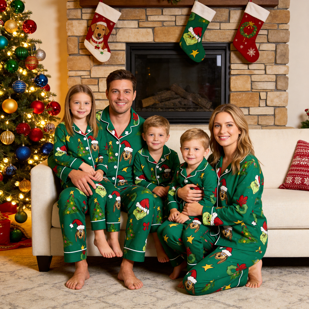 Resort-Style Button-Down Cotton Family Loungewear