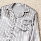 Elegant Satin Gray Pajama Set for the Whole Family