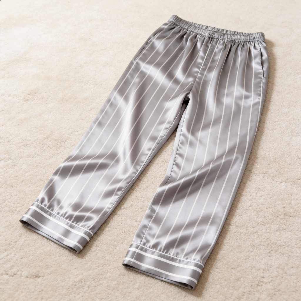 Elegant Satin Gray Pajama Set for the Whole Family