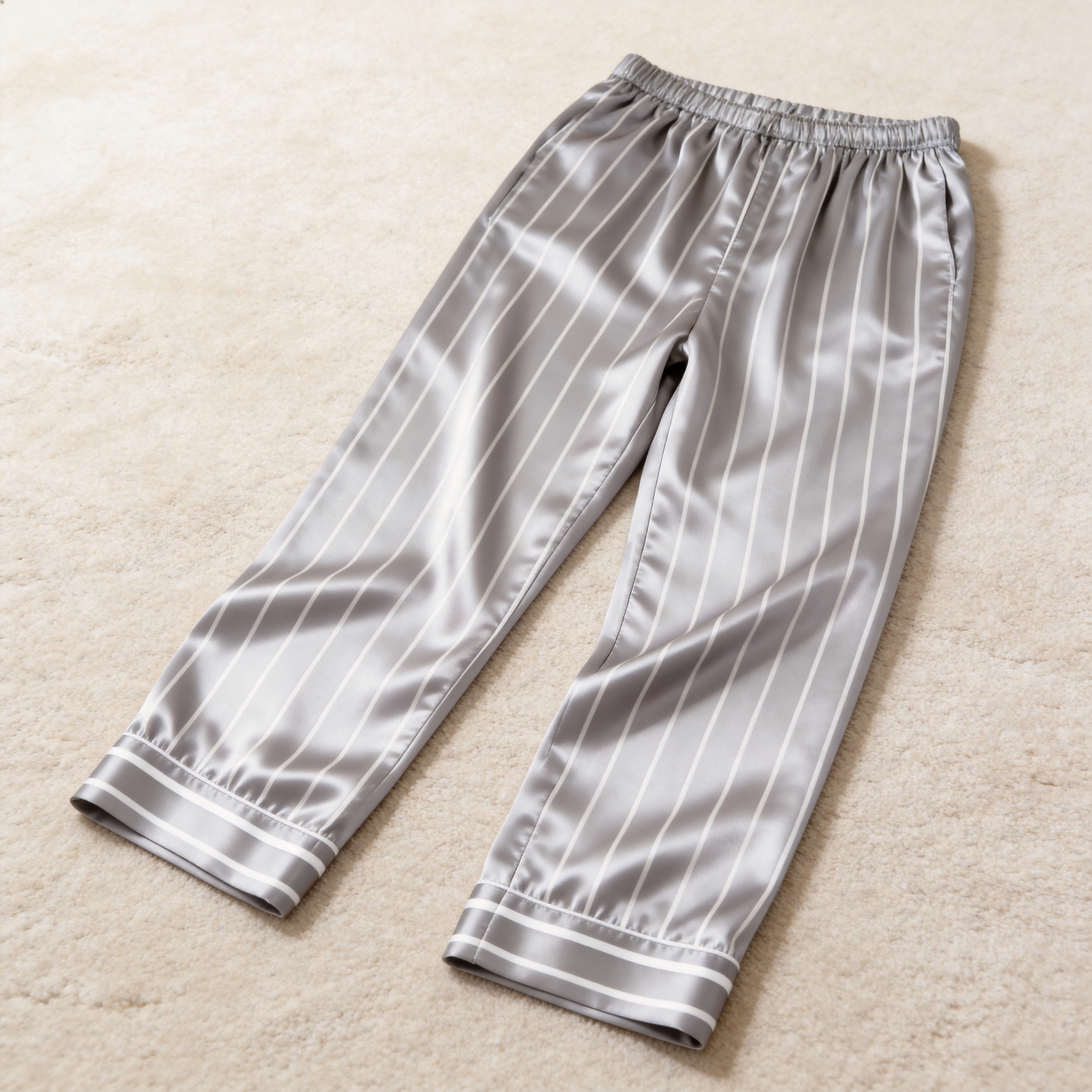 Elegant Satin Gray Pajama Set for the Whole Family