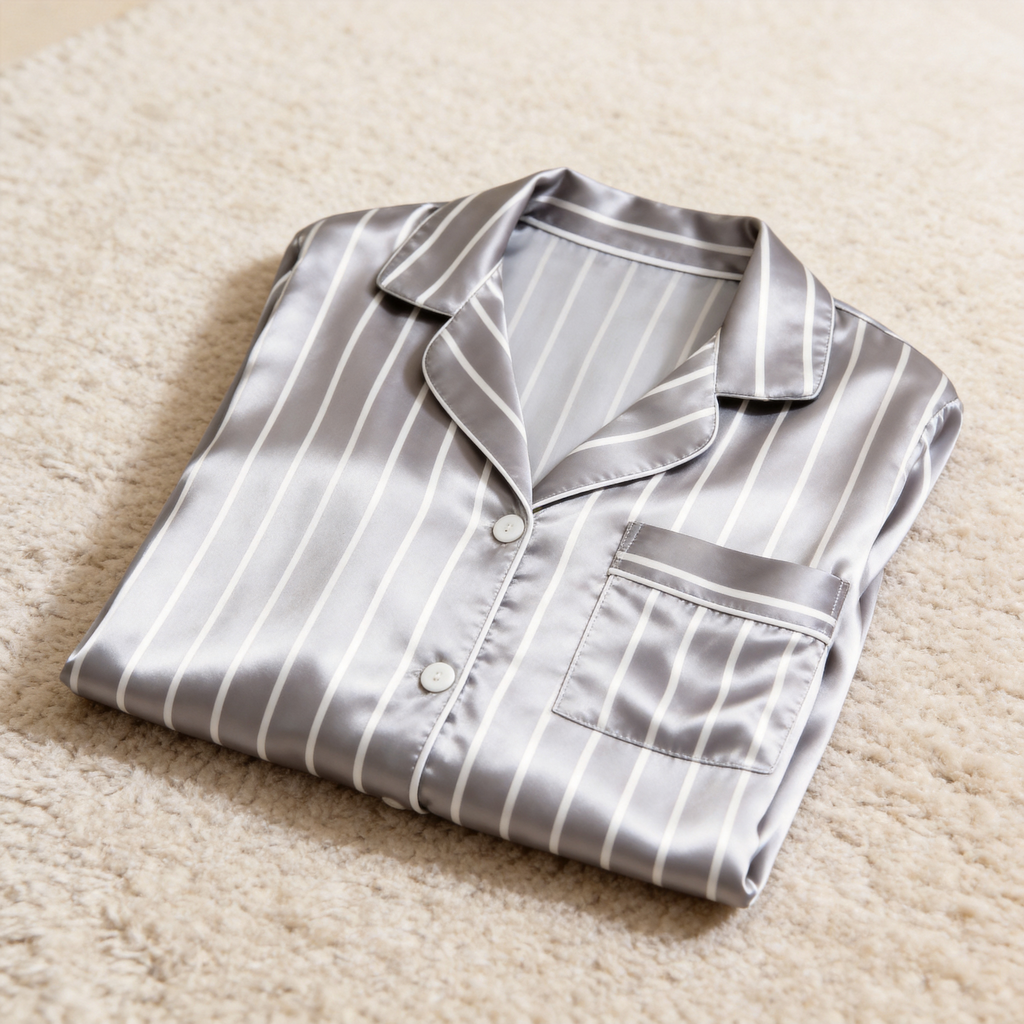 Elegant Satin Gray Pajama Set for the Whole Family