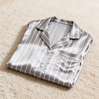 Elegant Satin Gray Pajama Set for the Whole Family