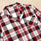 Holiday Family Red Plaid Button-Front Matching Pajamas Set