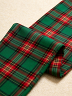 Family Christmas Matching Pajama Set - Black Long Sleeve Top with 'Ho Ho Ho' Reindeer & Santa Stack & Red Green Plaid Pants