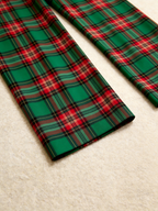 2026 Plaid Lettering FAMILY Christmas Matching Sleepwear Red Green Tartan Pants