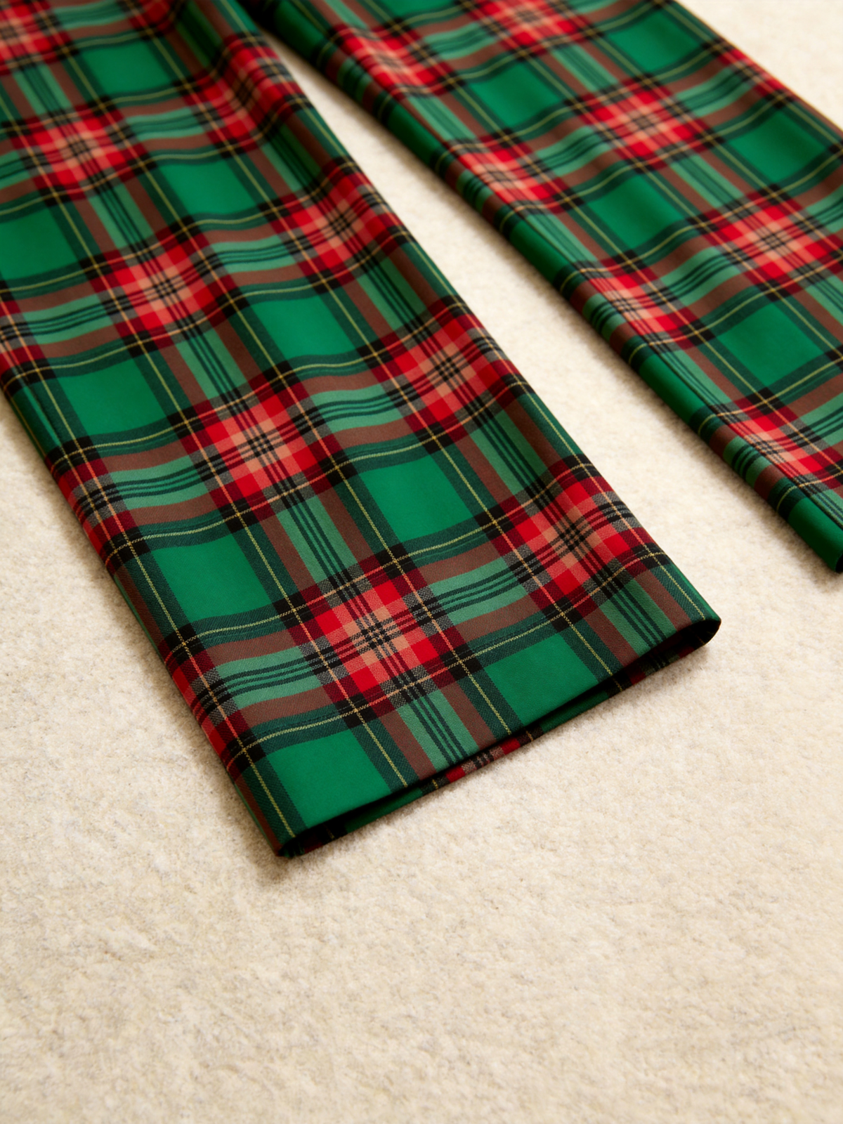 2026 Plaid Lettering FAMILY Christmas Matching Sleepwear Red Green Tartan Pants