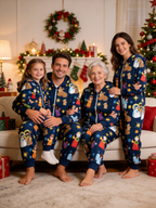 Nativity Scene Holy Night Navy Hooded Women Christmas Jumpsuit