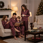 Elegant Satin Green Pajama Set for the Whole Family