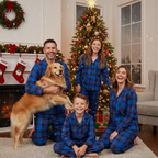 Holiday Family Blue Plaid Christmas Pajamas Set