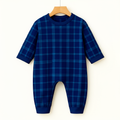 Family Christmas Blue Plaid Button-Front Pajamas Sets