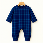 Family Christmas Blue Plaid Button-Front Pajamas Sets