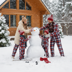 Cozy Button-Front Plaid PJ Sets for Christmas