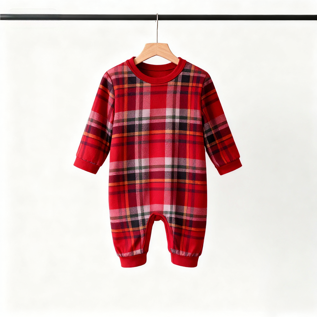 Christmas Family Button-Up Red Plaid Pajamas Set
