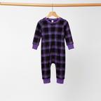 Christmas Purple Plaid Button-Front Pajamas Family Pajamas Sets