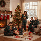 Family Plaid Button-Front Pajamas Sets