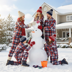 Cozy Button-Front Plaid PJ Sets for Christmas