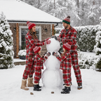 Christmas Family Button-Up Red Plaid Pajamas Set