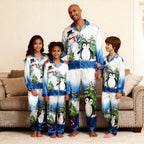 Joyful & Coordinated Satin Family Christmas Pajamas Set