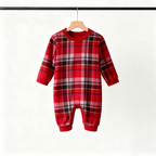 Christmas Family Button-Up Red Plaid Pajamas Set